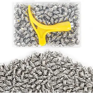 1/8 Inch Track Spikes,Stainless Steel Pyramid Shoe Spikes with Spike Wrench for Track and Cross Country,Replacement Spike Compatible with Sprint Sports Short Shoes