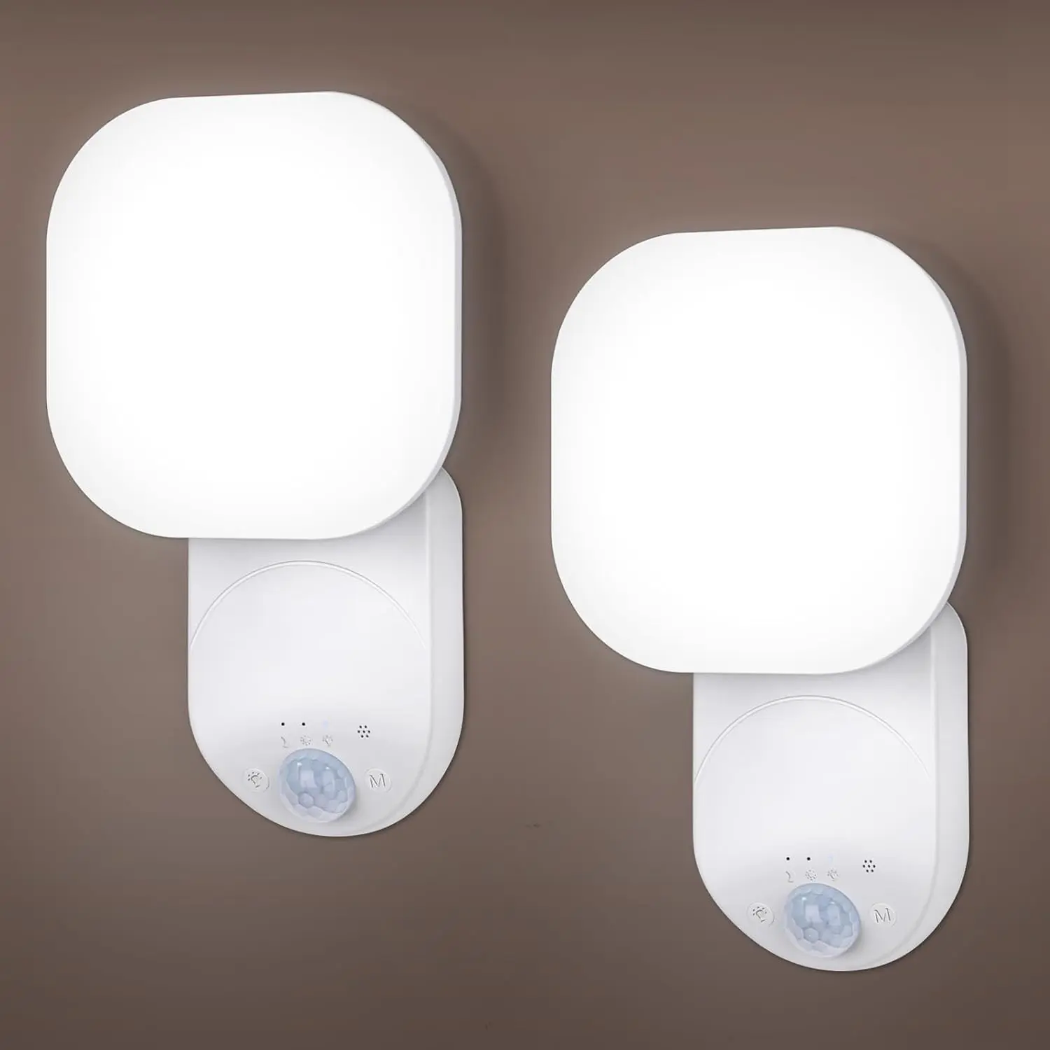 MATULSA Rechargeable Plastic Wireless LED Wall Sconce - Smart Motion Sensor, Remote Control, 3 Color Modes, Adjustable Angle, Magnetic Install, Screws Included - Brighten Any Dark Space Indoor Light for Closet, Kitchen