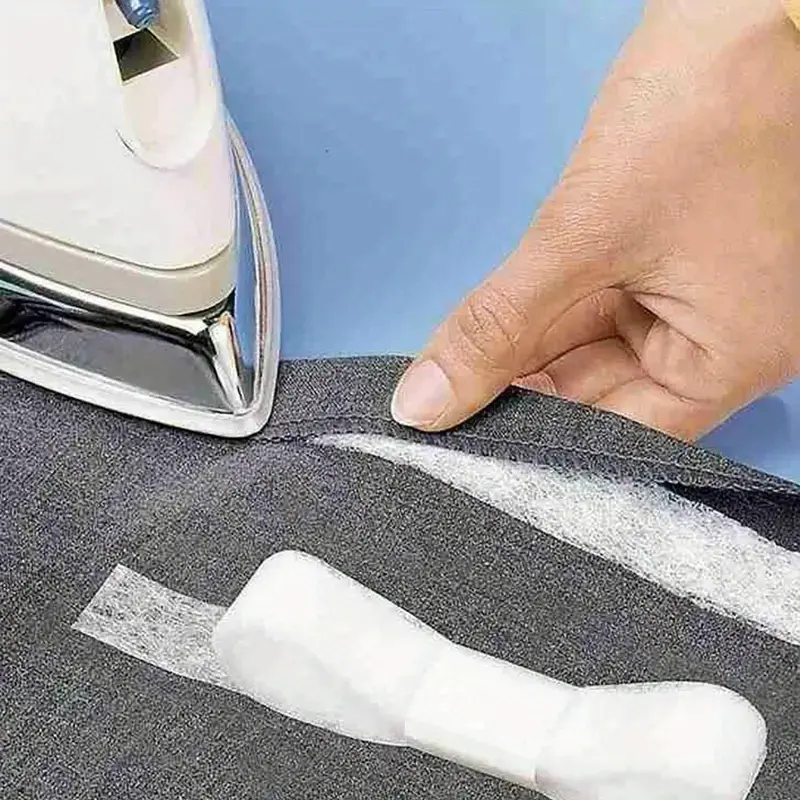 Double-Sided Non-Woven Fabric Lining Tape, Heat Sealed Glue Strip for Sewing & Crafts, Polyester Material, Strong Adhesive