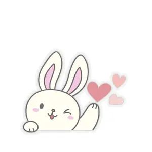 Cute Bunny Blowing Kisses Sticker