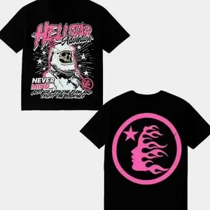 🔥[Sale Up To 50%] Hellst4r Graphic Logo T-Shirt – Double-Sided Print White Unisex Tee, Premium Cotton Streetwear, Trendy Casual Oversized Outfit, Weekly Deals Special, Gift for Men, Him, Boyfriend, Urban Graphic Fashion Tee