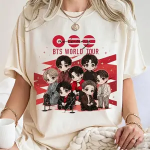 Tour 2026 Shirt, Kpop Chibi Member Shirt, Bangtan Comeback Merch, OTP 7