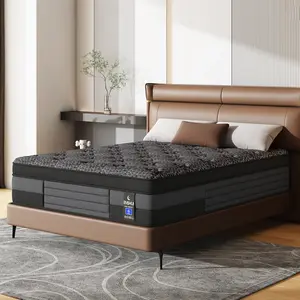 【Father's Day Gift】12 Inch Twin, Full, Queen, King Mattress Memory Foam And Spring, Hybrid MattressMedium Firmness,  For Home Rooms Hotels, Boxed Halloween ChristmasGift Furniture Ergonomic queen size mattress Interior Modern