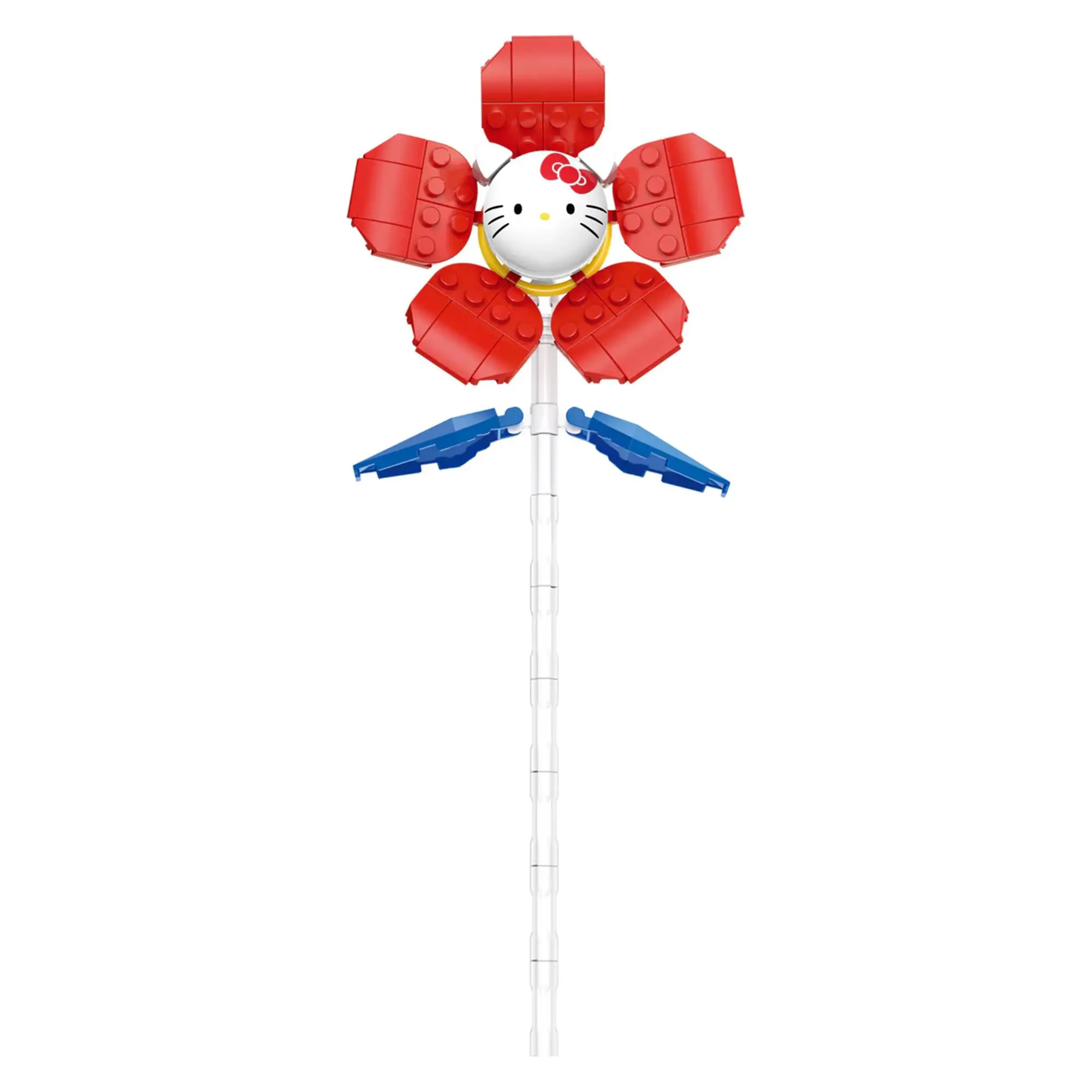 Sanrio Hello Kitty Flower New Plastic Building Block Set, 74-Piece Brickcraft Building Kit, 10 Inches Collectible Entertainment Toy