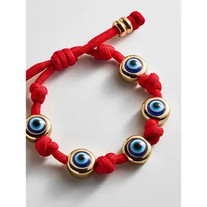 Eyes Open Evil Eye Paracord Bracelet - Red