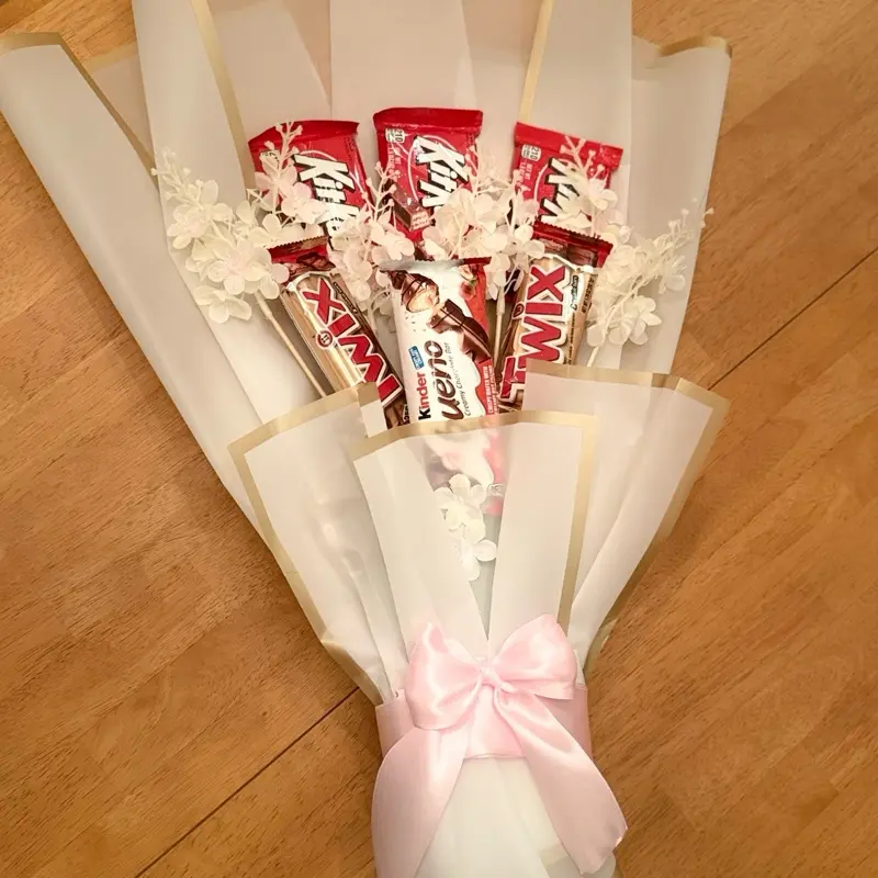 Chocolate Bouquet, Synthetic Decorative Flowers, Home Decor Centerpiece for Indoor Tabletop Display