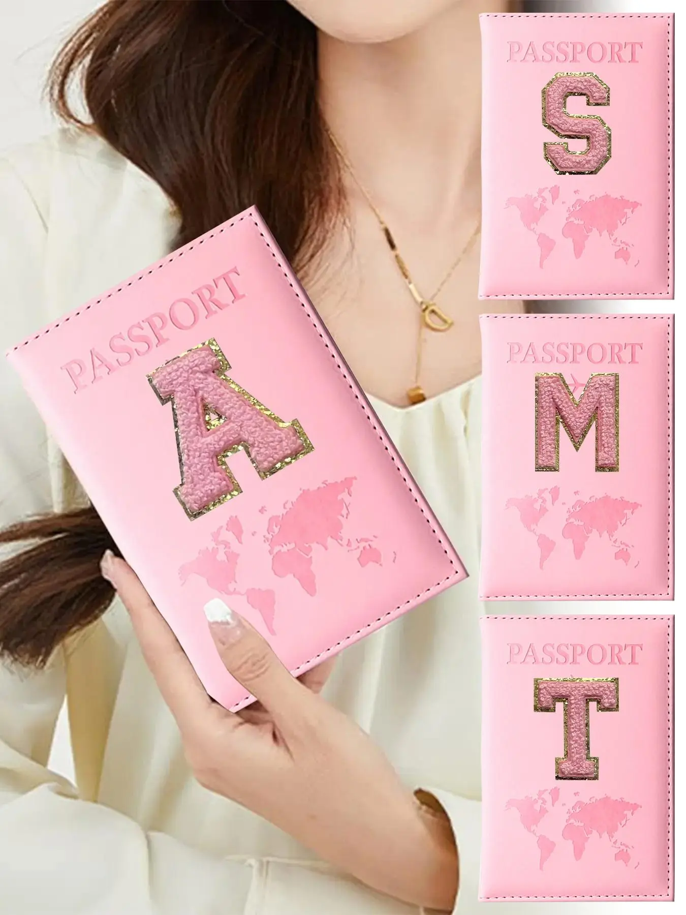Letter Pattern Passport Case, Travel Wallet, Personalization Passport Holder Cover, Travel Document Holder, Credit Card Sets for Men Female, Vacation Portable Travel Accessories, Travel Essentials