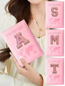 Letter Pattern Passport Case, Travel Wallet, Personalization Passport Holder Cover, Travel Document Holder, Credit Card Sets for Men Female, Vacation Portable Travel Accessories