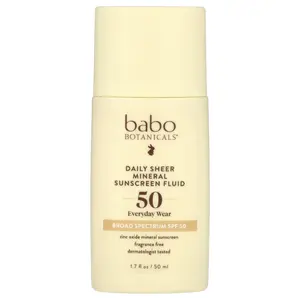 Babo Botanicals Daily Sheer Mineral Sunscreen Fluid, SPF 50, Fragrance Free, 1.7 fl oz (50 ml)