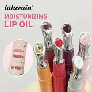 3-Color Tinted Lip Essence Pen Oil, Moisturizing Lip Oil, Long-Lasting Moisture Not Sticky, Metal Massage Head and Rotating Design for Lip Care, 3-In-1 Hydration Base & Layering, Lip Care, Shea