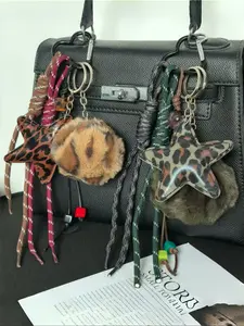 Leopard Print Star Series Bag Charm, Keychain Pendant, Compatible with Airline Tag Wallet, Perfect Gift for Bags and Backpacks, Charms For Bags, Backpack Accessories, Purse Accessories