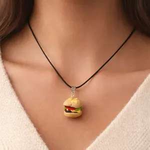 Polymer Clay Burger Necklace