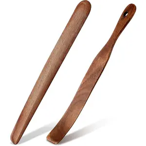 11 Inch Wooden Sourdough Bread Mixing Stir and 13 Inch Wooden Spatula Paddle Stirring Stick for Kitchen Cooking Mixing Tool for Sourdough Starter Cookware Pot(Acacia)