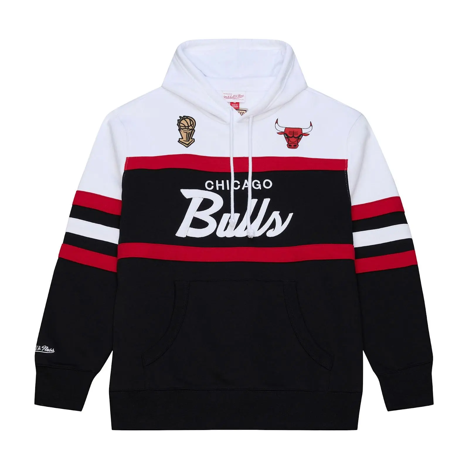 Chicago Bulls Black Head Coach Hoodie NBA Throwback Sweatshirt Fleece Vintage Fan Gear Mitchell & Ness