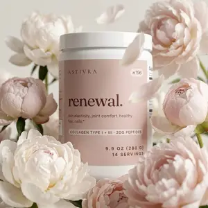Astivra Renewal - Grass-Fed Collagen Peptides Types I & III, Unflavored, 14 Servings