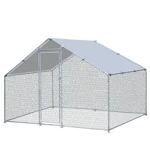 Segawe Chicken Coop Large Metal Chicken Run for 6-10 Chickens Poultry Cage with Waterproof Cover