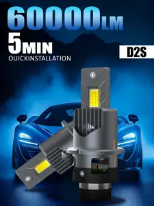 Ultra-Bright D Series LED Headlights for Cars, D2s/d4s/d2r/d4r 250w 6000k Cool, 30 Csp Chips, Dual Turbo Fan, 50000h Longlife