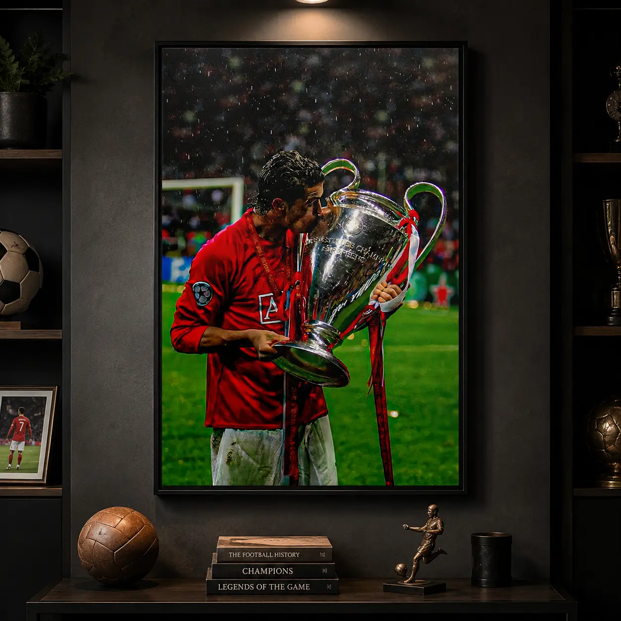 1PC 2D Graphic Design Ronaldo Champion Frame,Canvas/Art Print, Living Room, Bedroom, Office, Bar, Sports Club Decoration Artistic