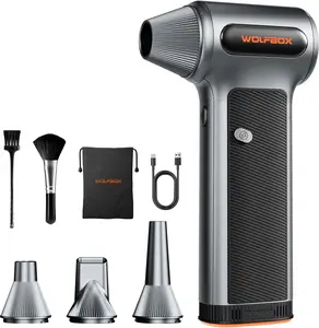 WOLFBOX MF200 Electric Air Duster with Removable Battery, Super Power Cordless Blower - 3-Speed Adjustable, Long Life Mini Air Duster with 4 Nozzles for Computer Keyboard, Car Cleaning, Outdoor Use TikTokShopHolidayHaul