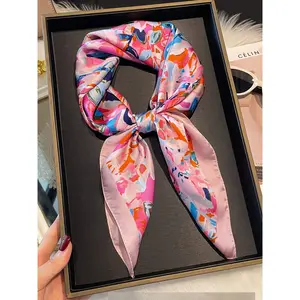 Women's Breathable Multifunctional Scarf Headband Casual Thin Woven Fabric Accessory for All Seasons Elegant Hair Wrap Soft Scarf Floral Pattern
