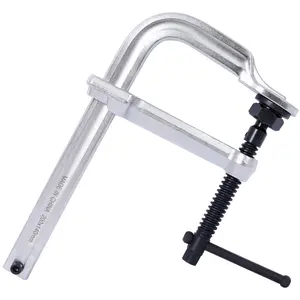 Heavy-Duty Metal Quick Twist F-Clamp with Removable Swivel Pad, 5.5" Deep Throat, 8"x5.5" Bar Clamp for Welding Projects, Removable Pad