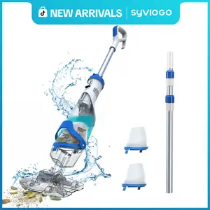 【Summer Vibes】Enhulk Newest PC18 Pool Vacuum for Above Ground Pool with Telescopic Pole, Running time up to 1H, Handheld Design with Powerful Suction up to 18.5 gallon/min Ideal for Leaves, Debris