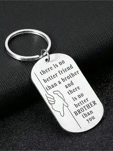 Stainless Steel Keychain, Letter Pattern Keychain for Brother, Fashion Accessories for Men & Women, Trendy All-match & Exquisite Keychain for Birthday Gift