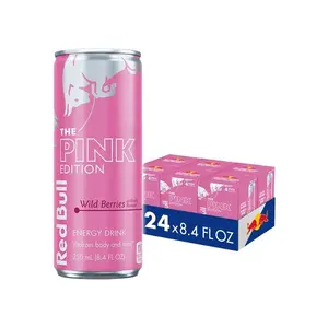 Red Bull Pink Edition Energy Drink, Wild Berries, 8.4 fl. oz., Pack of 24 cans, with 80mg Caffeine, Taurine & B Vitamins