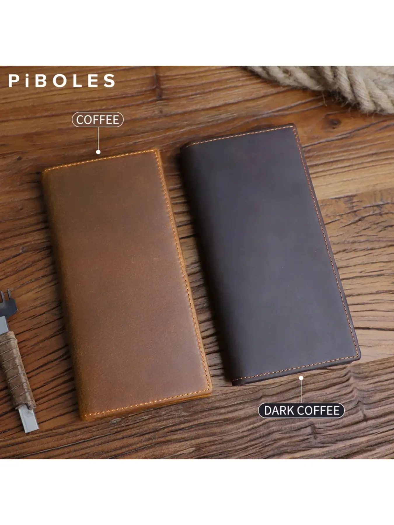 High Quality Genuine Leather Solid Male Long Wallet Vintage Portable Checkbook Organizer Card Holder Wallets Handmade Men Clutch Business Fashion Wallet