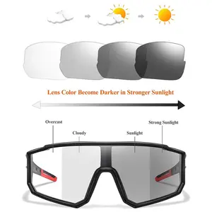 Unisex polarized photochromic oversized square cycling glasses; eye-conforming sunglasses; high‑definition driving with UV400 protection; ultra‑light frame material; polarized photochromic driving eyewear; unisex day/night safety glasses; wraparound sun p