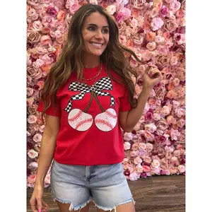 Baseball Cherries Red Tshirt Baseball Cherries Red Tshirt