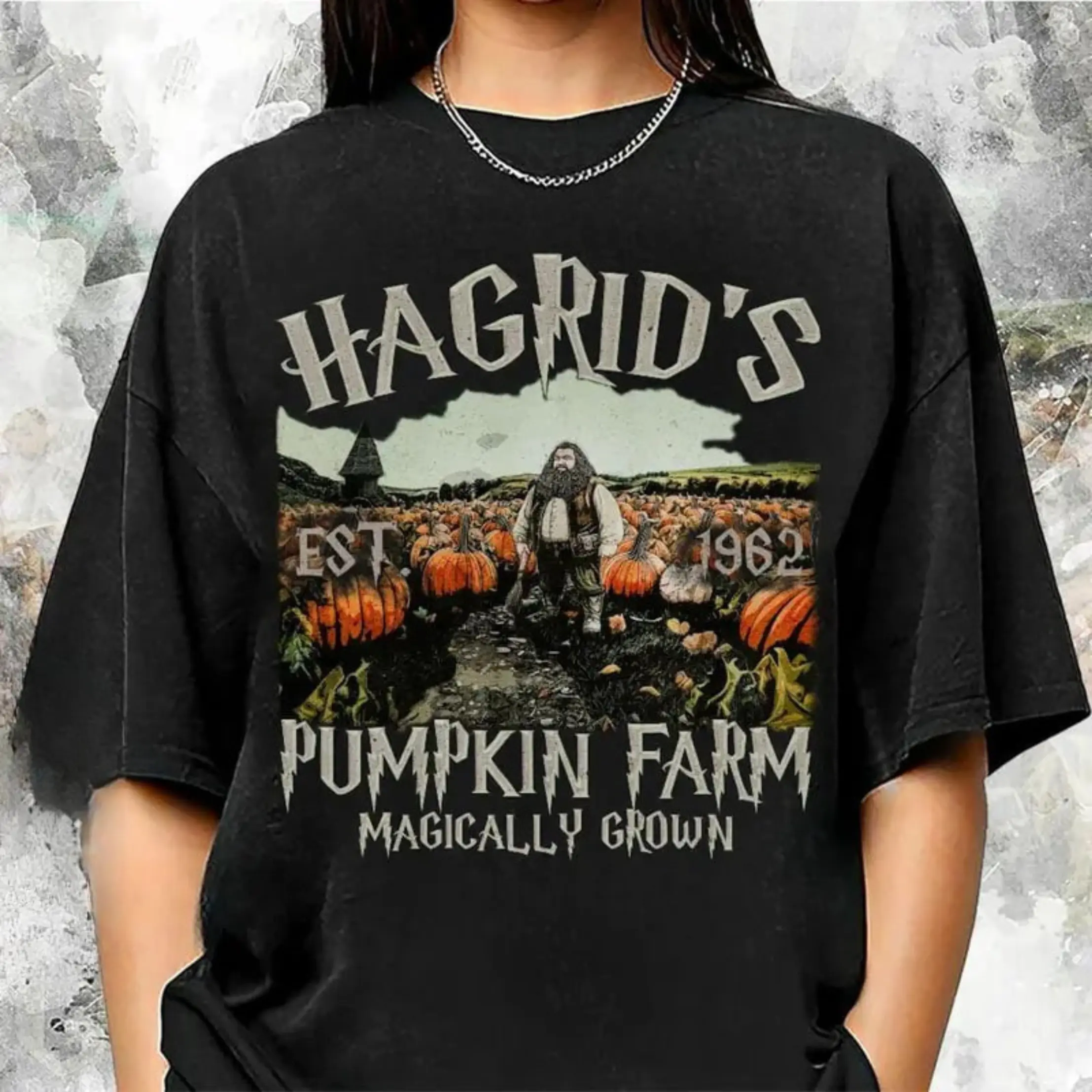 Comfort Color Hagrid's Pumpkin Patch Tshirt, Vintage Fall Shirt and Retro Halloween Shirt, Pumpkin Patch tee, Wizard Halloween Shirt, Spooky Season, For Men and For Women | GHINI