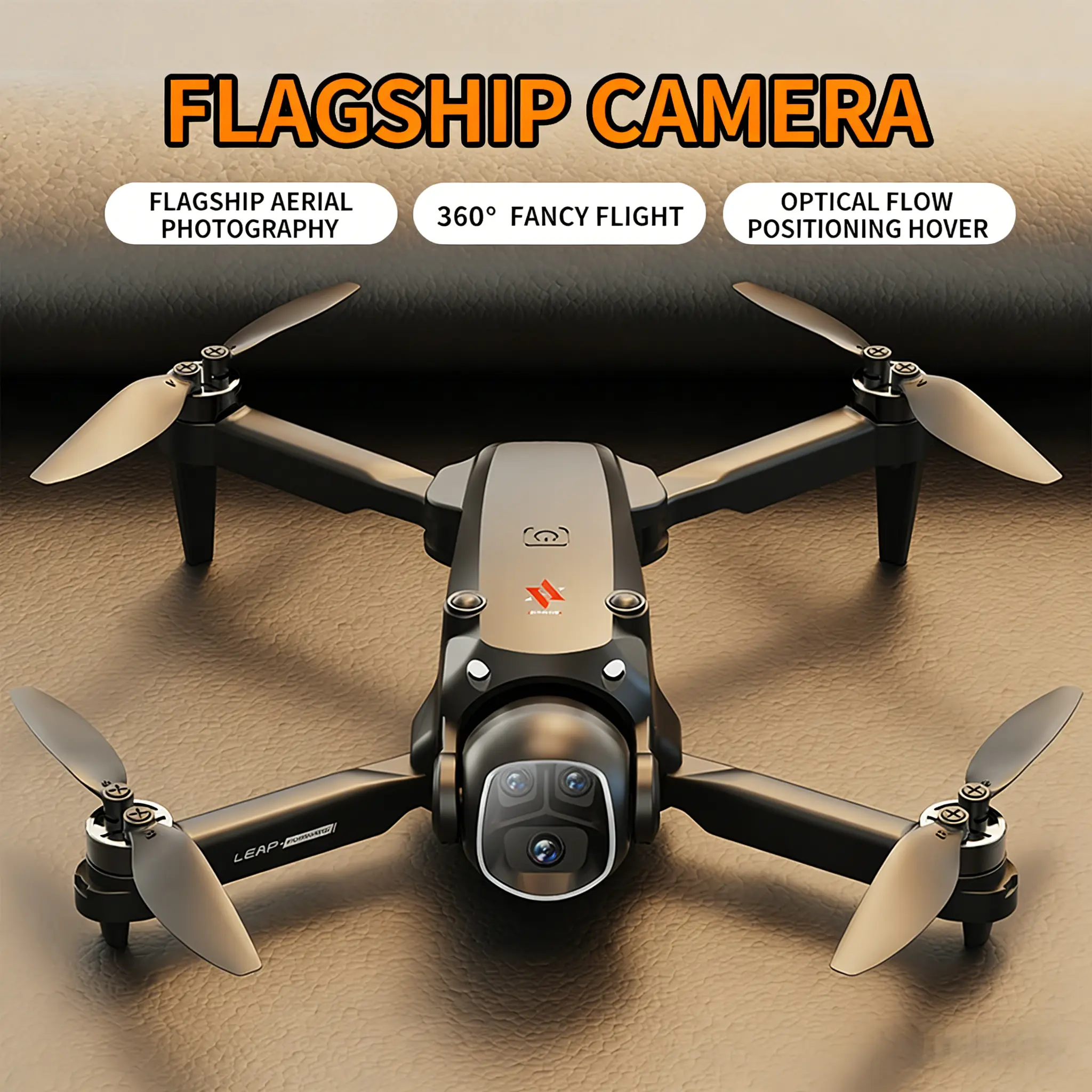 Folding 3-Camera RC Quadcopter Drone with Brushless Motor, Optical Flow Hover, 360° Stunt Flight, Altitude Hold, FPV Live View Screen Controller, Tech Gadgets for Novices