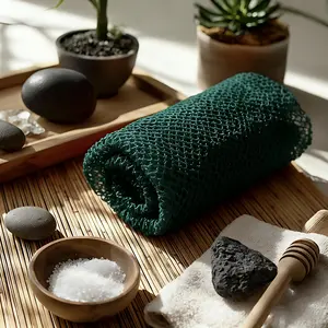 BLUIMON  African Exfoliating Net Sponge, Ethically Sourced from Nigeria Bath Sponge Smooth Skin Bath Sponge Shower