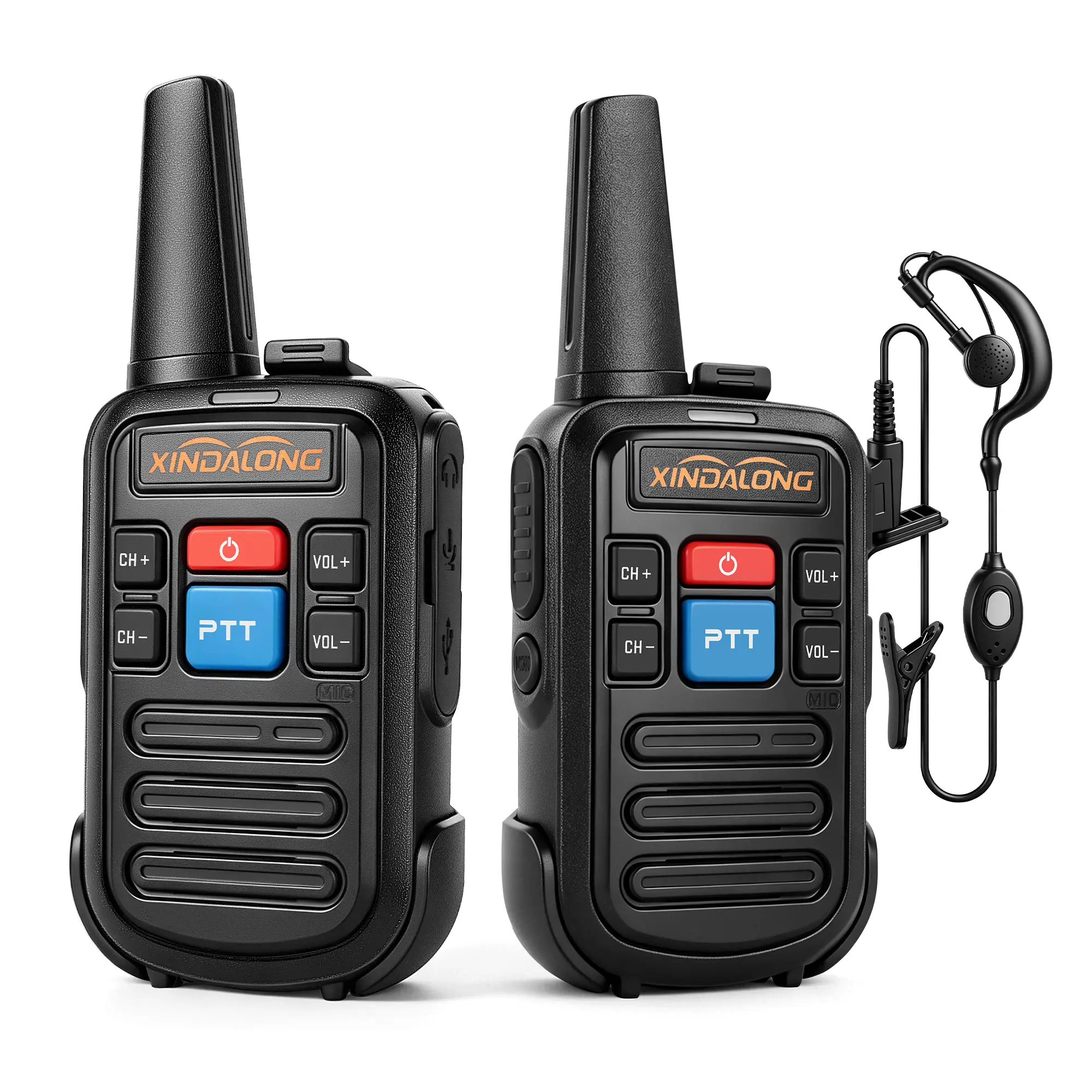 Xindalong C50 Handheld Walkie Talkie - 16 Channels, 1-3 km Long-Distance Communication, Rechargeable Lithium Battery, Charging Kit, Headset Included - Ideal for Home Use, Team Camping