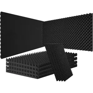 VEVOR Acoustic Foam Panels, 80 Pack 12x 12x 1 in, High Density Soundproof Panels, Sound Dampening Absorbers for Studio Walls and Ceilings, BlackHoliday giftsVEVOR Super Brand Day