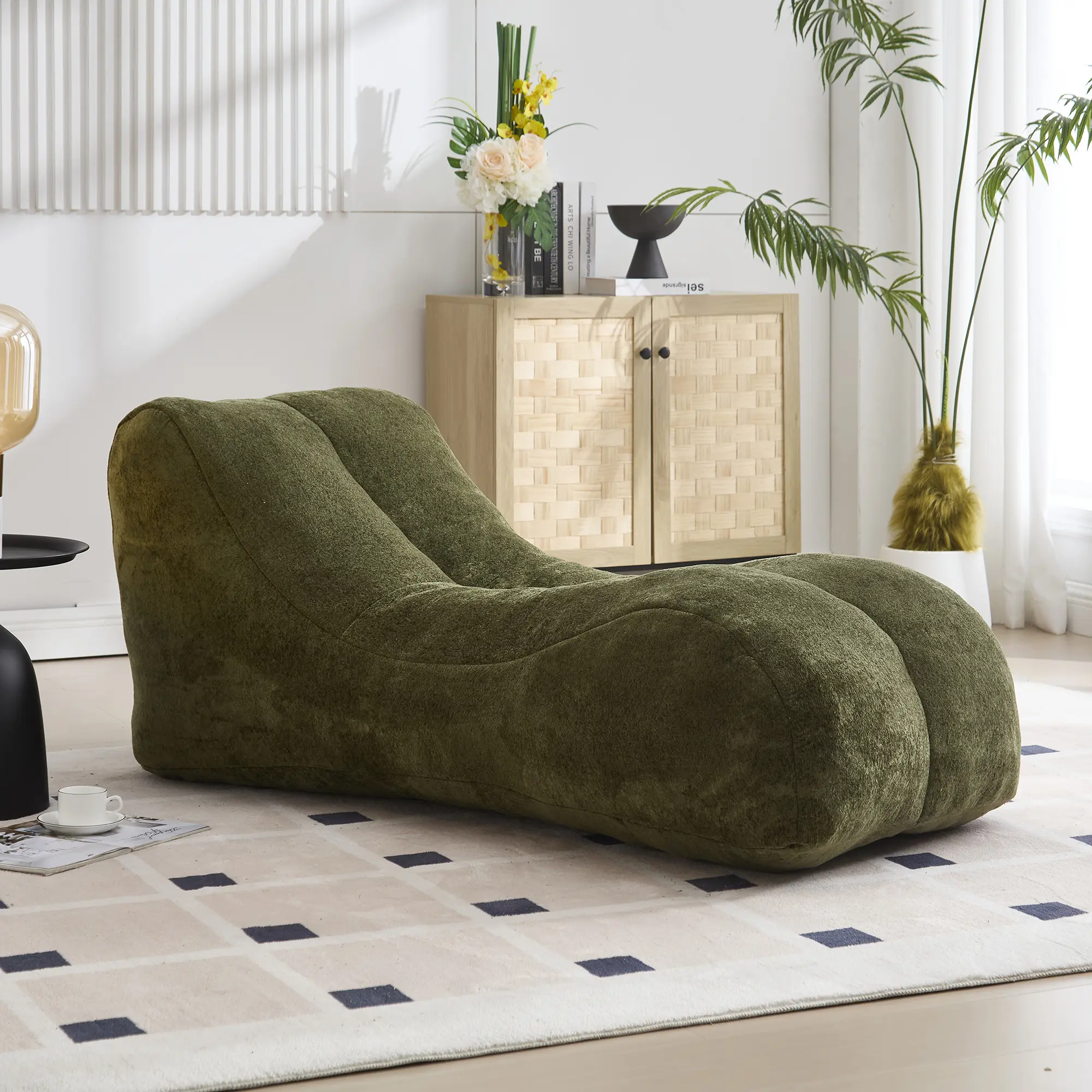 Adult Beanbag Sofa Chair Lounge Recliner - Indoor Lounger with High-Quality Plump Elastic Sponge, Cozy Oversized Polyfoam Construction for Full-Body Curve Support