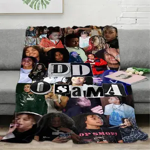 DD Osama  flannel blanket, exclusive gift for home, office, camping travel, personalized pattern design, modern style, soft texture, Flannel Throw Blankets