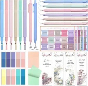 Bible Study Supplies Journaling Kit with 14 Highlighters and Pens, 2 Transparent Sticky Notes,2 Index Stickers, 75 Tabs for Christian Gifts
