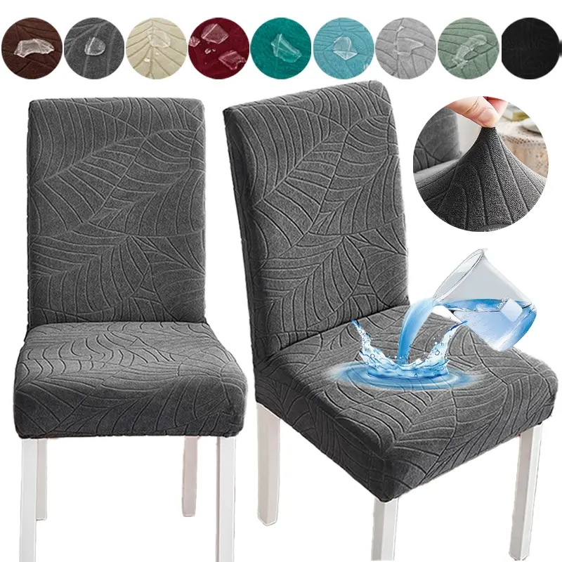 1/2/4/6/8 Pieces Jacquard Dining Chair Covers Set, Jacquard Chair Slipcovers, One Size Fits All, Removable and Washable, Suitable for Restaurants, Parties and Home Decoration, Suitable for Kitchen and Hotel Use