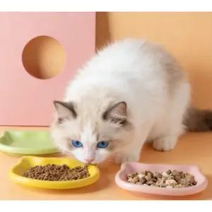 Suitable for Cat Food Bowl, Canned Freeze-Dried Food Plate, Short-Legged Cat Food Plate, Household Pet Bowl, Canned Food Bowl, Fashionable Pet Tableware, Non-Toxic Material, Pet Safety Bowl, Multi-Functional Pet Plate, Suitable for Multi-Cat Families