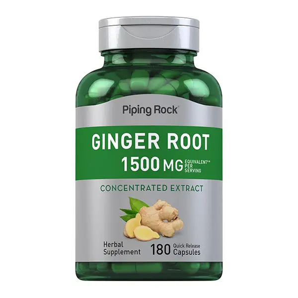 Ginger Root Extract Supplement, Concentrated Ginger Root Powder Capsules, Supports Digestive Health, Immune Function & Antioxidant Defense, Non-GMO, Gluten-Free, 180 Capsules