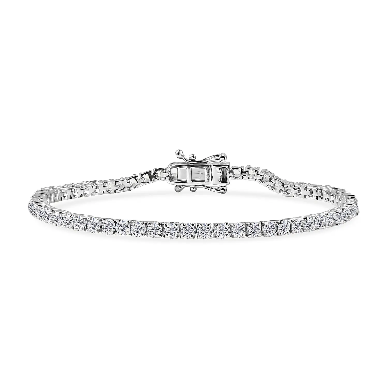 EverTrue Lab Created White Sapphire Royal Elegance Bracelet in Platinum Bond (7.25 In) 6.75 ctw