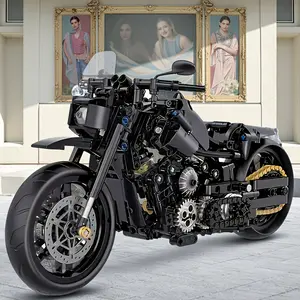 1000+pcs Retro Motorcycle Model Building Blocks Set, Adult Motorcycle Assembly Kit, Unique Home Decor, High-Quality Durable ABS Material, Perfect Gift for Christmas/Halloween/Valentine'S Day/Birthday, Collectible, Motorcycle Building Block,