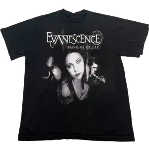 Evanescence's Bring Me to Life Album Rare T-Shirt Short Sleeve Unisex Cotton Fabric Crewneck Menswear Top