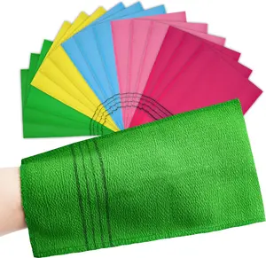 15 Pcs Exfoliating Washcloth, Korean Exfoliating Mitt Colorful Korean Exfoliating Cloth for Removing Dry, Large Size Exfoliating Body Scrubber Christmas Stockings Stuffers for Women