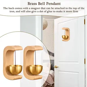 1/2/3Counts Magnetic Hangable Entry Door Bell / Wind Chime, Suction Door Type Solid Wood Wind Chime, Vintage Door Bell Hanging Ornament, Home Decor Supplies, Wall Decor, Modern Doorbell for Porch Wooden Frames Decorative