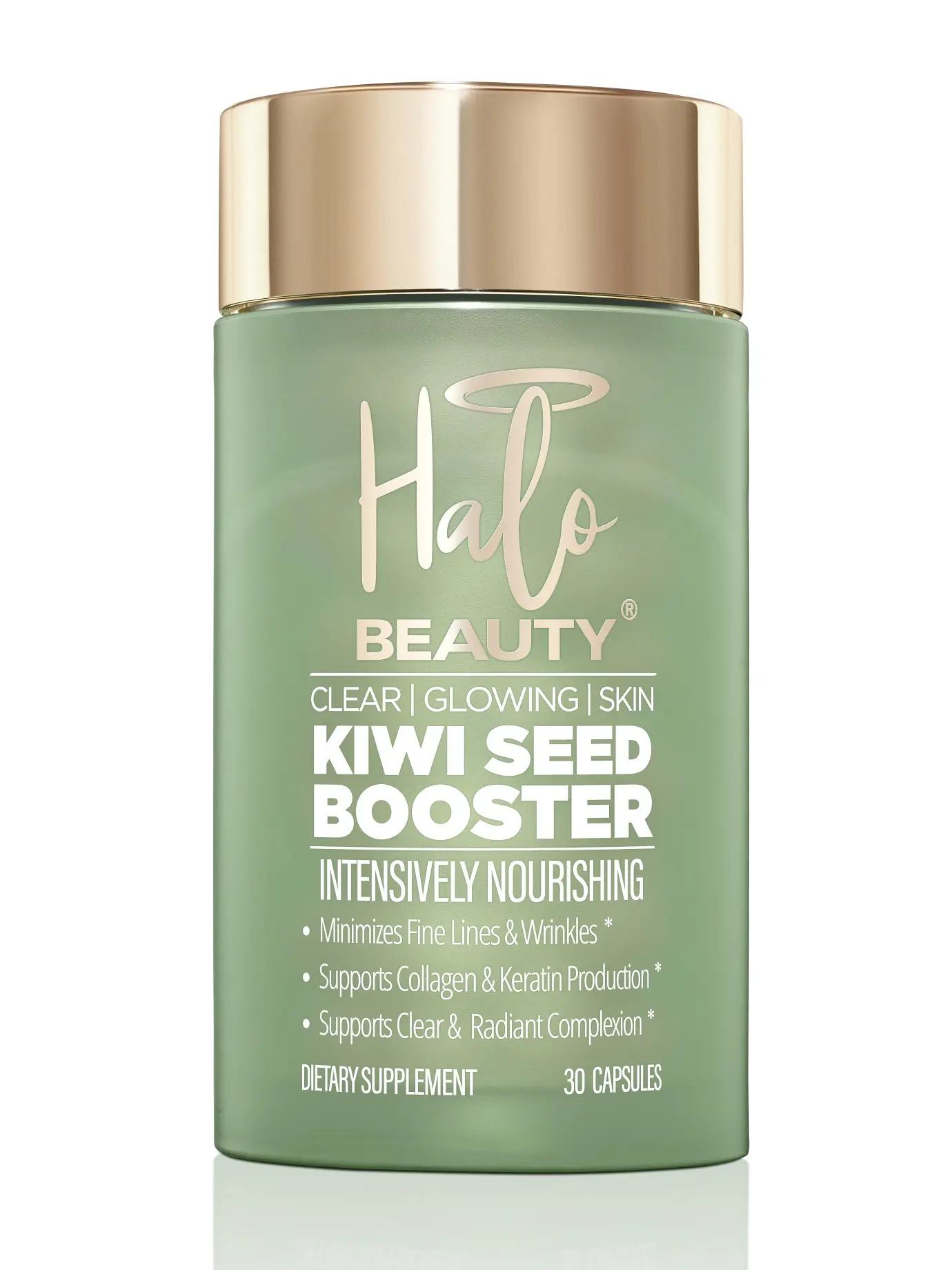 Halo Beauty Kiwi Seed Booster - Vegan Anti-Aging Supplement with Vitamin D3 & Phytoceramides for Radiant Complexion & Collagen Support - 30 Capsules - Healthcare
