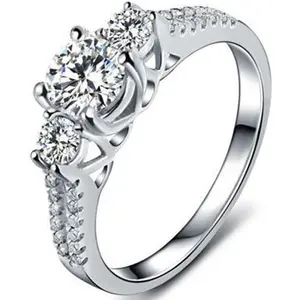 Jewelers  Plated Three Stone Wedding Engagement Anniversary Promise Ring