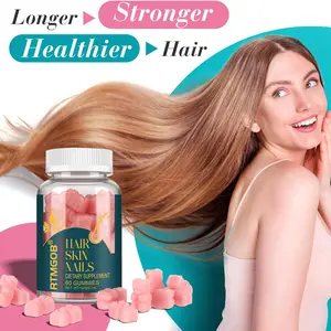 RTMGOB Hair Skin and Nails Gummies | Vegan Biotin Vitamins | Supports Hair Growth, Glowing Skin & Strong Nails | Extra Strength for Women & Men